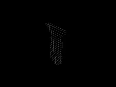 Voxel Tie v2 003 Low-poly 3D model