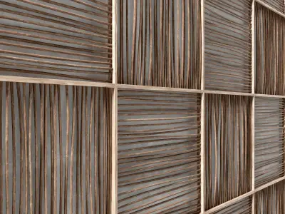 Wood panel branch 3D model