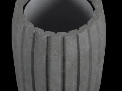 Trash can Low-poly 3D model