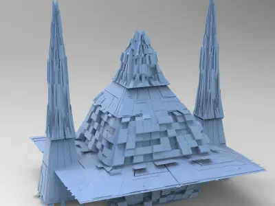 Egypt colossal Sci fi Maze pyramid Structure 2  Low-poly 3D model