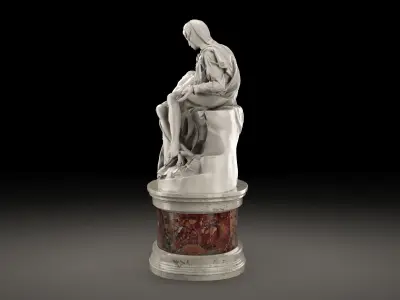 Pieta by Michelangelo Low-poly 3D model