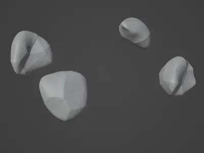 Rock Stone Low-poly 3D model 2