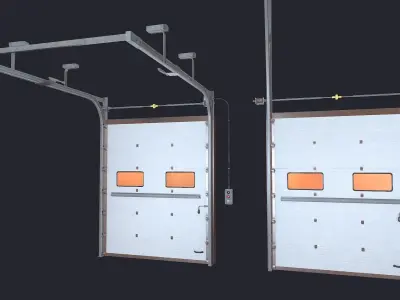 Sectional gate Low-poly 3D model