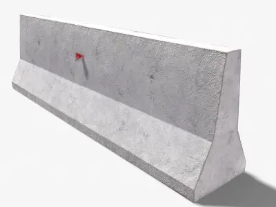 Concrete Barrier PBR 3D model Low-poly 3D model