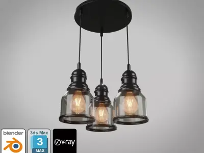 Ceiling Light 8 Low-poly 3D model
