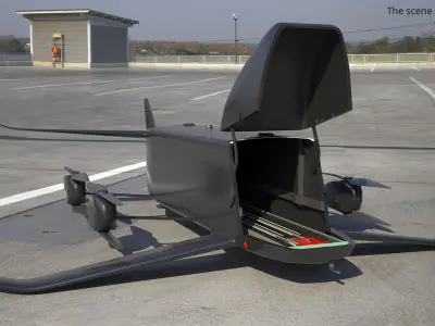  Long Range Transport UAV with VTOL Black 