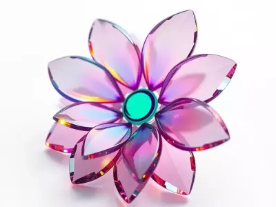 Crystal Flower Gem Model Pack Low-poly 3D model
