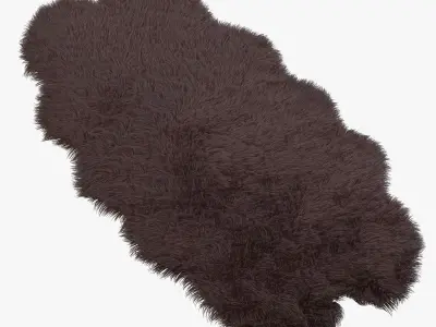 Carpet of artificial sheepskin brown 3D model