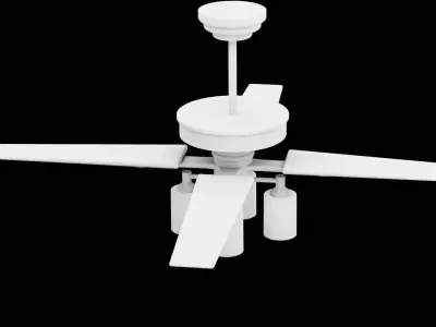 Ceiling Lamp and Fan Low-poly 3D model