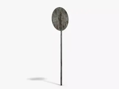 Damaged Minimum Speed Sign Low-poly 3D model