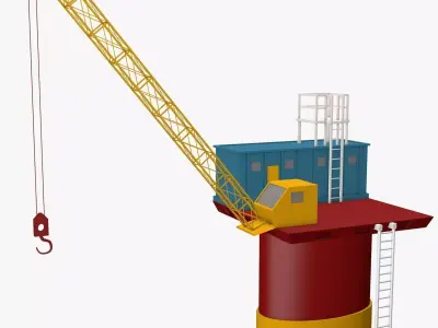 Industrial Crane and Booth 3D model