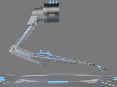 Sci-Fi Neon Industrial Mechanic Arm 3D model
