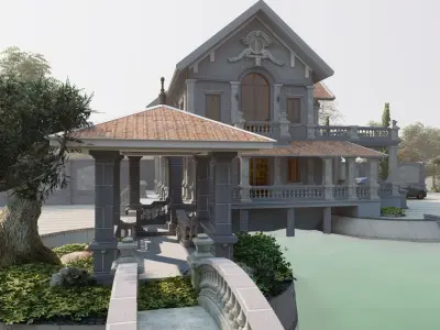 Classic Casa Scene-villa-modern house 3D model