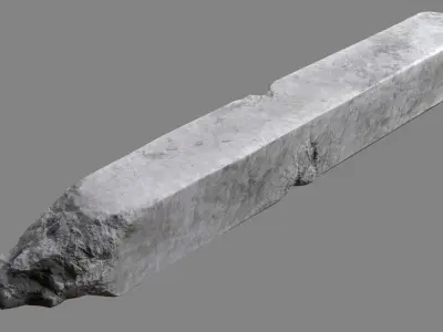 Damaged Concrete Column 03 Low-poly 3D model