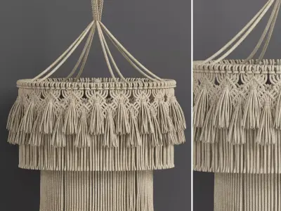 macrame chandelier 02 3D model