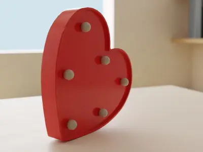 Heart-shaped Nightlight Low-poly 3D model