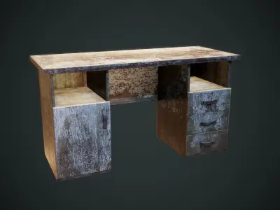 Writen Table Low-poly 3D model