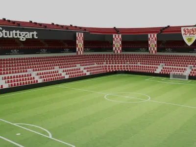 Stuttgart Football Stadium Low-poly 3D model