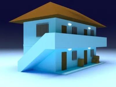 Mini basic house  Free low-poly 3D model