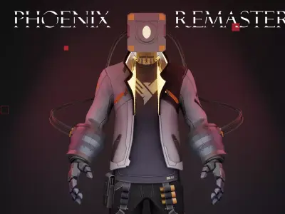Phoenix remastered - Rigged Low-poly 3D model