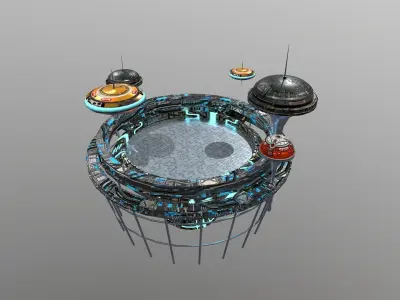  Sci-Fi Platform  Low-poly 3D model