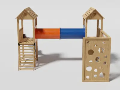 Playground Slide-Tube-Climber Low-poly 3D model