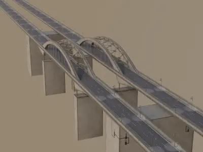 Maqta Bridge Low-poly 3D model