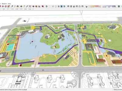 Sketchup Plaza siteplan 205 3D model
