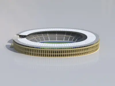 Olympiastadion Berlin Euro 2024 Low-poly 3D model