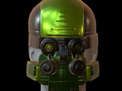 Gas mask helmet 3d model scifi Low-poly  3D model 2