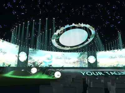 LED Panoramic Conference Event Stage 3D Model 3D model