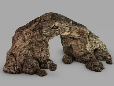 Cave entrance Low-poly 3D model