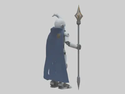 Robot version of a wizard model Low-poly 3D model