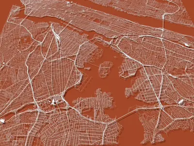 Streers and Roads City New York USA 3D model