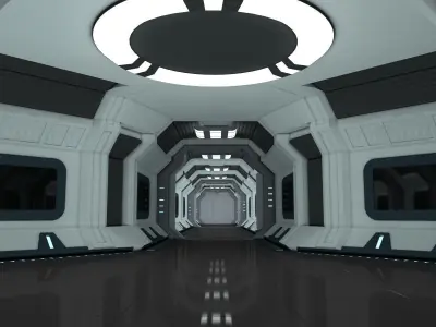 Modular Spaceship Interior 3D model