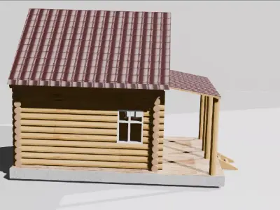 a log house2 Low-poly 3D model