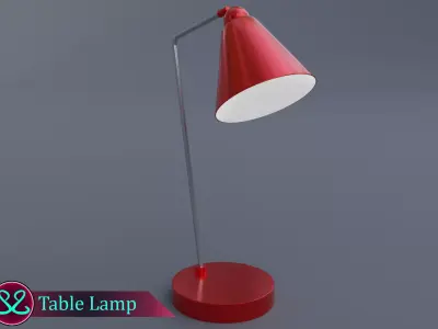 Awesome Red Table Lamp Red Lamp Free low-poly 3D model
