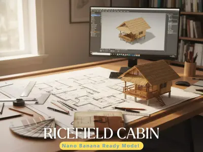 Ricefield Cabin - Home at Weekend Series - Tiny Home 3D model