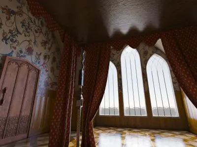 Medieval Royal Gothic Bedroom 3D model
