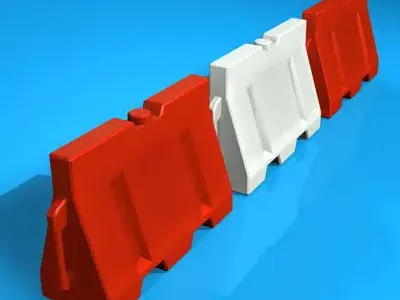 Road barrier plastic 3D model
