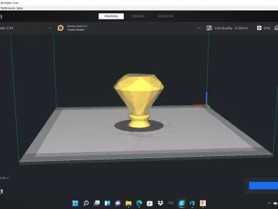 DIAMOND  door knob 3D print model