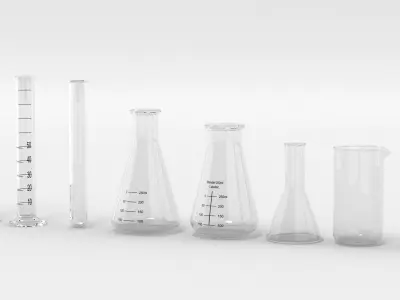 Test Tubes Flasks And Beakers 3D model