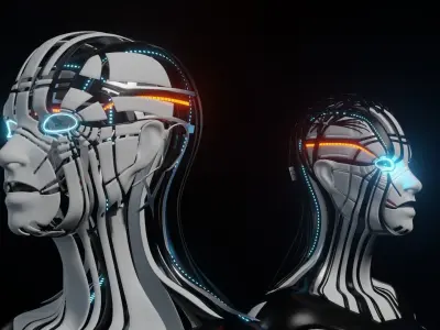 Female Robot 3D model