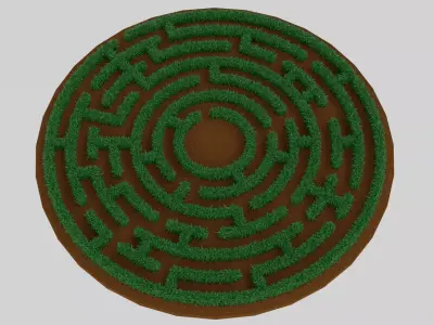 Circular Maze With Grass 3D print model