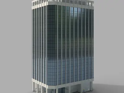 Highrise office building A Low-poly 3D model