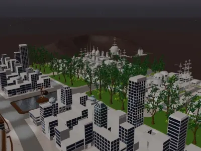 Mars Colony Low-poly 3D model