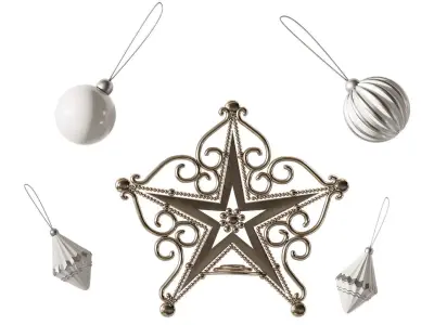 Set of Christmas tree decorations 3D model