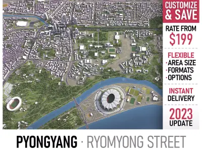 Pyongyang - Ryomyong Low-poly 3D model
