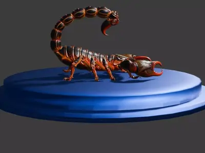 Crimson Steel Scorpion Low-poly 3D model