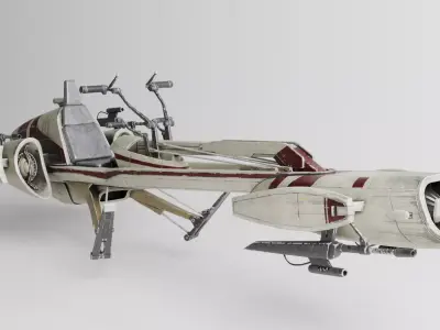 Star Wars - Speeder Bike Game-Ready Textured 3D Mode Low-poly 3D model